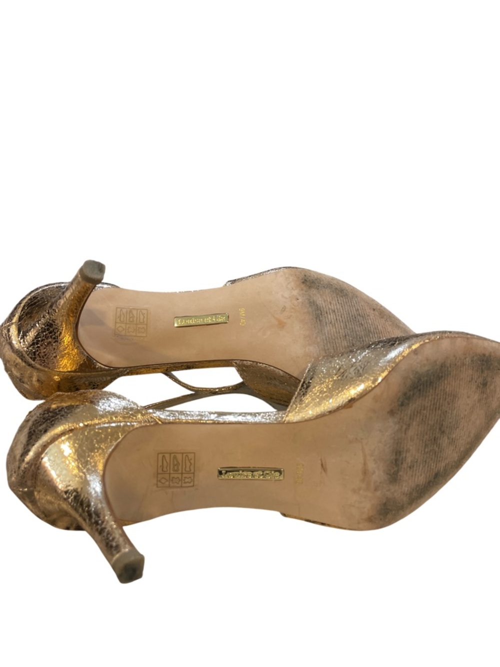 Louise et cie Women’s Gold Pointed Toe Crisscross Ankle Strap Flats - Women's - Picture 8 of 9